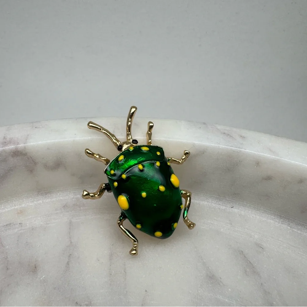 3/$20 Shield Bug Metallic Insect Pin Brooch - Picture 2 of 5